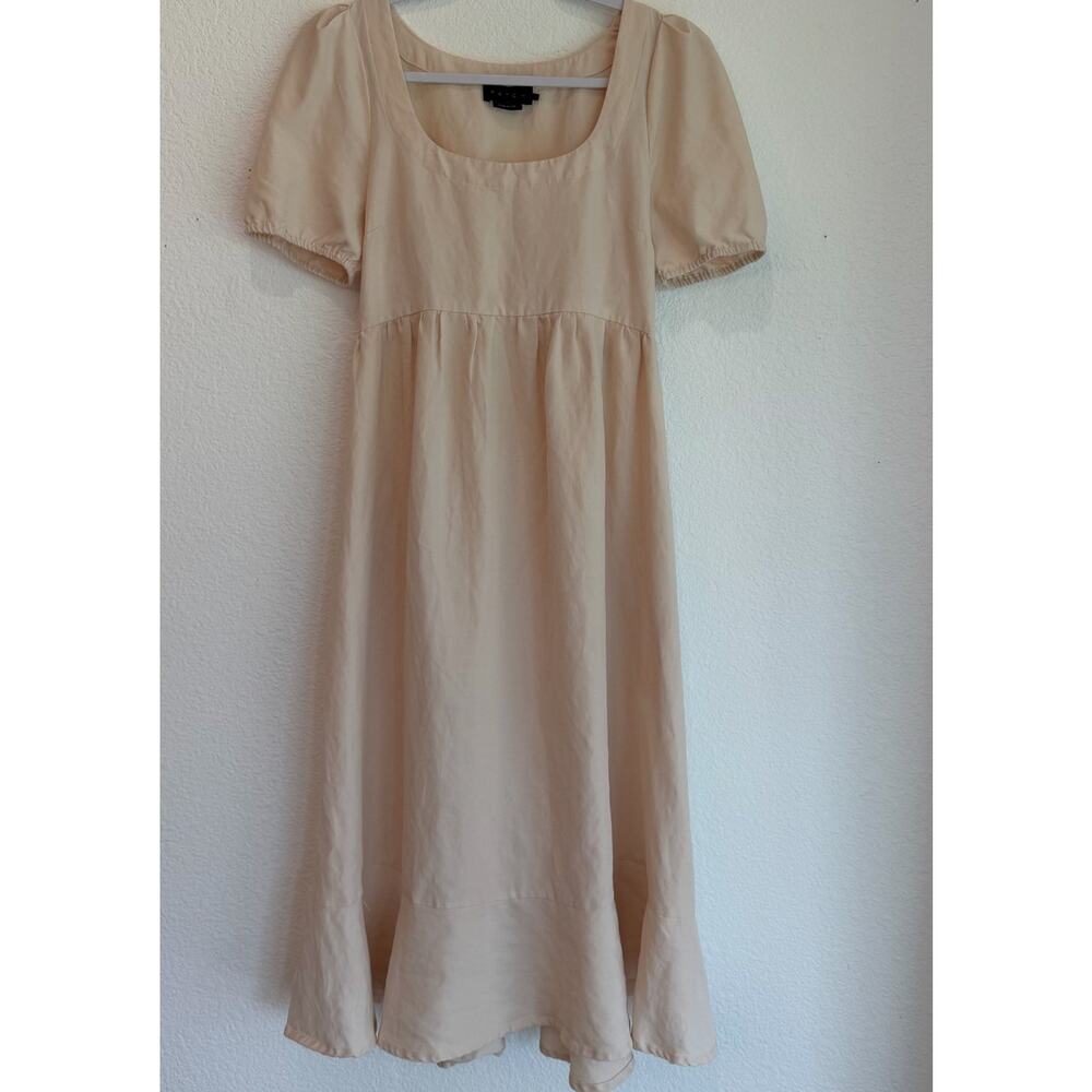 Hatch Maternity linen Dress Tisha Ruffle Hem Midi Dress Small (2-4) Ivory cream - Picture 2 of 10